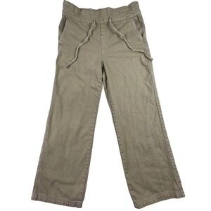Universal Thread Womens Light Olive Green Crop Wide Leg Pull On Drawstring Pants